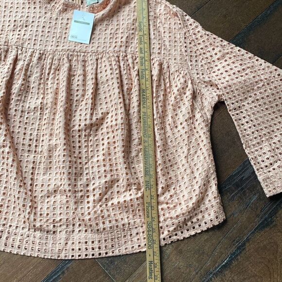 NWT ASOS maternity shirt size 14 blush color long sleeved smocked top mock neck - Picture 11 of 12